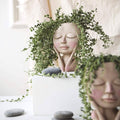 Face Flower Pot Head Planter Pot Succulent Planter Cute Closed Eyes by DailySale