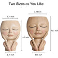 Face Flower Pot Head Planter Pot Succulent Planter Cute Closed Eyes by DailySale