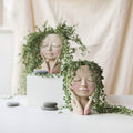 Face Flower Pot Head Planter Pot Succulent Planter Cute Closed Eyes by DailySale