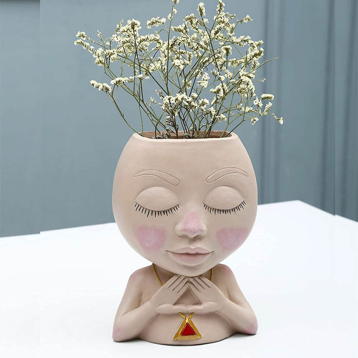 Face Flower Pot Head Vase for Indoor Plant Decoration by DailySale