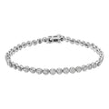 .925 Sterling Silver 1/2 Cttw Miracle Set Round Diamond Bezel Design Link Bracelet (I-J Color, I2-I3 Clarity) - 7.25" by Bids.com