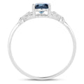 0.93 Carat Genuine London Blue Topaz and White Diamond 14K White Gold Ring by Bids.com