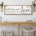Faith Hope And Love 1 Corinthians 13:13 Faith Sign by Tailored Canvases