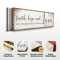 Faith Hope And Love 1 Corinthians 13:13 Faith Sign by Tailored Canvases