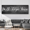 Faith, Hope, and Love Sign - Essential Christian Wall Art , Christian Home Decor, religious artwork by Tailored Canvases