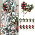 Fake Snow Frost Pine Branch Cone Berry Holly Christmas Tree Christmas Ornament by DailySale