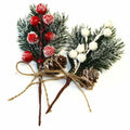 Fake Snow Frost Pine Branch Cone Berry Holly Christmas Tree Christmas Ornament by DailySale