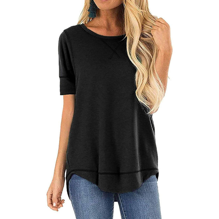 Fall Tops for Women Long Sleeve Side Split Casual Loose Tunic Top by DailySale