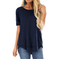 Fall Tops for Women Long Sleeve Side Split Casual Loose Tunic Top by DailySale