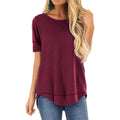 Fall Tops for Women Long Sleeve Side Split Casual Loose Tunic Top by DailySale
