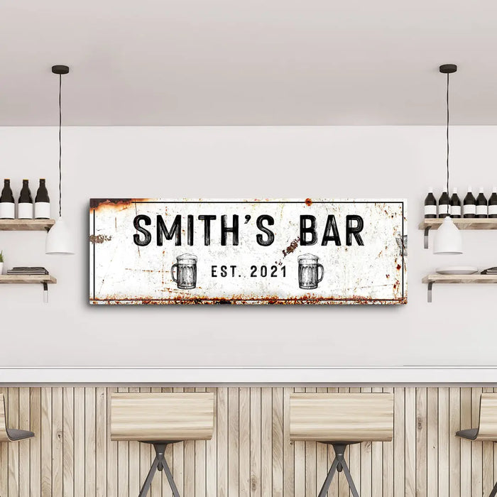 Family Bar Rustic Sign by Tailored Canvases