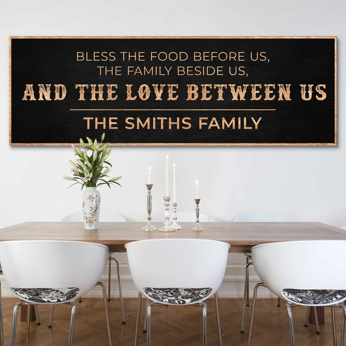Family Blessing: Bless the Food Sign by Tailored Canvases