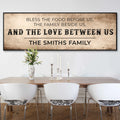 Family Blessing: Bless the Food Sign by Tailored Canvases