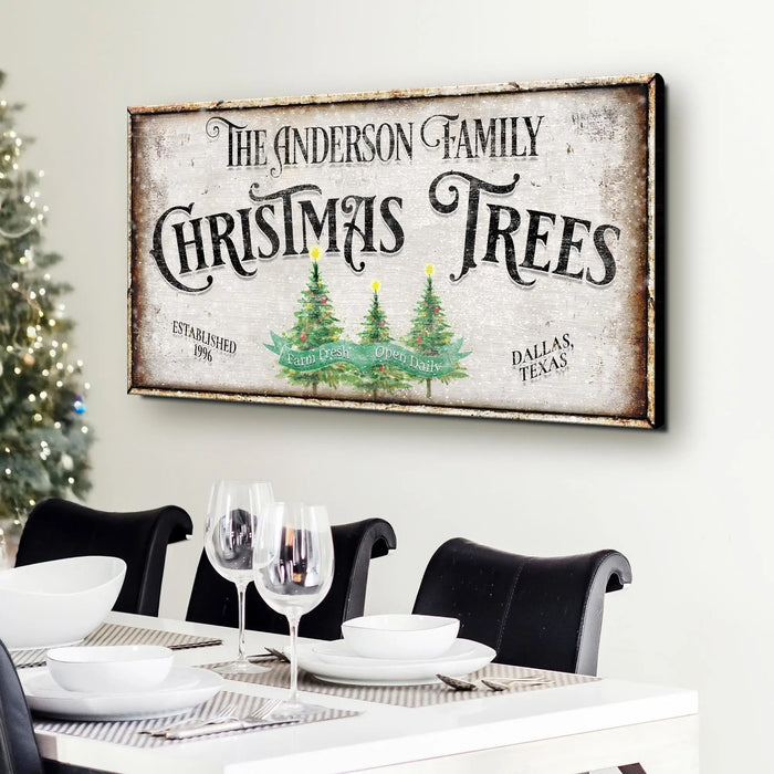 Family Christmas Tree Farm Sign III by Tailored Canvases