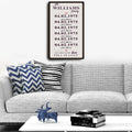 Family Dates Sign by Tailored Canvases