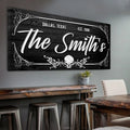 Family Gothic Skull Sign - Customized Modern Gothic Decor For Living Room by Tailored Canvases