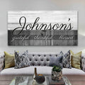 Family Grateful Sign - 20x10 inch Medium Premium Gallery Wrapped / Style 2 - Canvas
