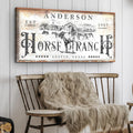 Family Horse Ranch Rustic Sign by Tailored Canvases
