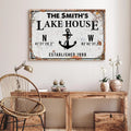 Family Lake House Anchor Sign by Tailored Canvases