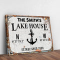 Family Lake House Anchor Sign by Tailored Canvases