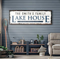 Family Lake House Arrow Sign by Tailored Canvases