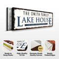 Family Lake House Arrow Sign by Tailored Canvases