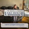 Family Lake House Arrow Sign by Tailored Canvases