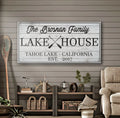 Family Lake House Paddle Sign by Tailored Canvases