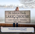 Family Lake House Paddle Sign by Tailored Canvases