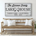 Family Lake House Paddle Sign by Tailored Canvases