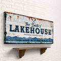 Family Lake House Vintage Sign by Tailored Canvases