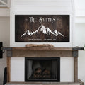 Family Mountain Home Sign by Tailored Canvases