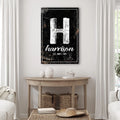 Family Name Portrait Sign by Tailored Canvases