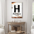 Family Name Portrait Sign by Tailored Canvases