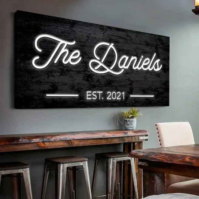 Family Name Sign V by Tailored Canvases