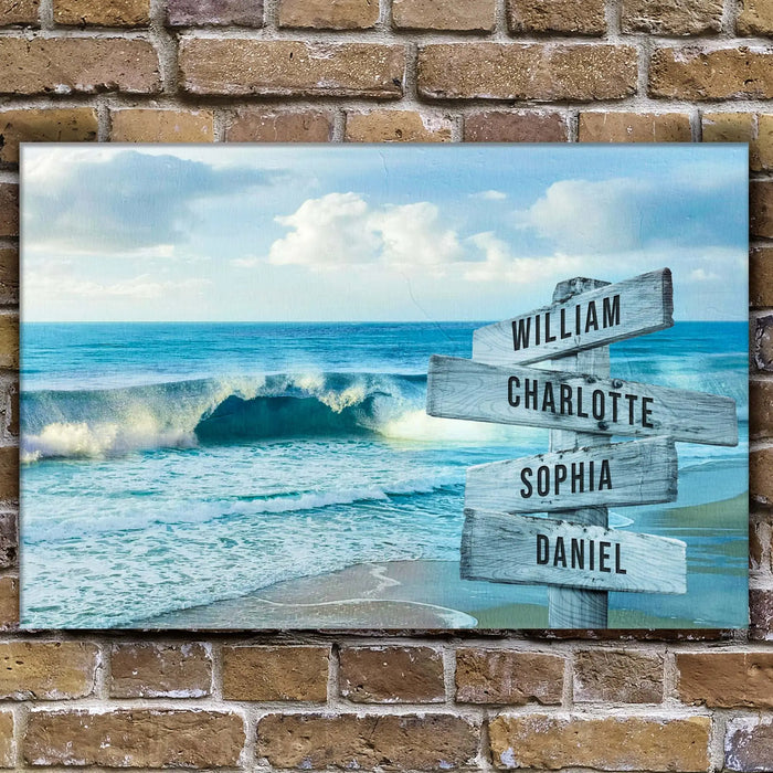 Family Names Beach Sign by Tailored Canvases