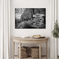 Family Names Monochrome Autumn Roads Sign by Tailored Canvases