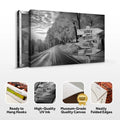 Family Names Monochrome Autumn Roads Sign by Tailored Canvases