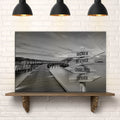 Family Names Monochrome Ocean Dock Sign by Tailored Canvases