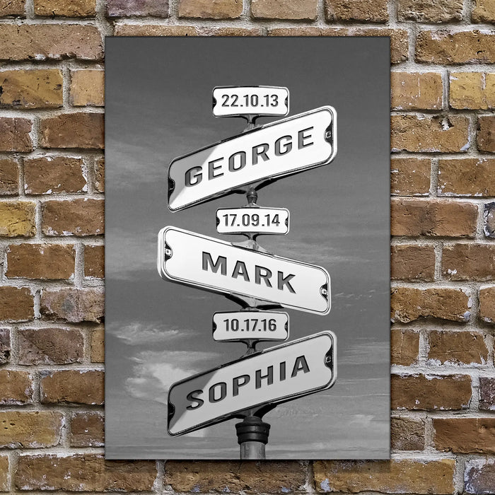 Family Names Road Sign by Tailored Canvases