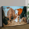 Family Of Hereford Cattle Canvas Wall Art by Tailored Canvases