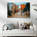 Family Of Hereford Cattle Canvas Wall Art by Tailored Canvases