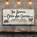 Family Open Air Cantina Sign by Tailored Canvases
