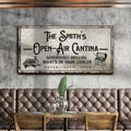 Family Open Air Cantina Sign by Tailored Canvases