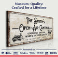 Family Open Air Cantina Sign by Tailored Canvases