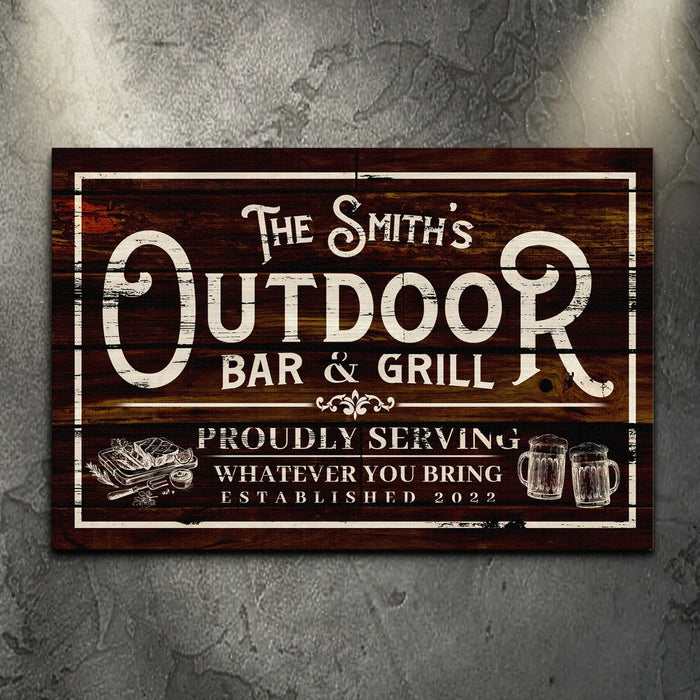 Family Outdoor Bar And Grill Sign II by Tailored Canvases