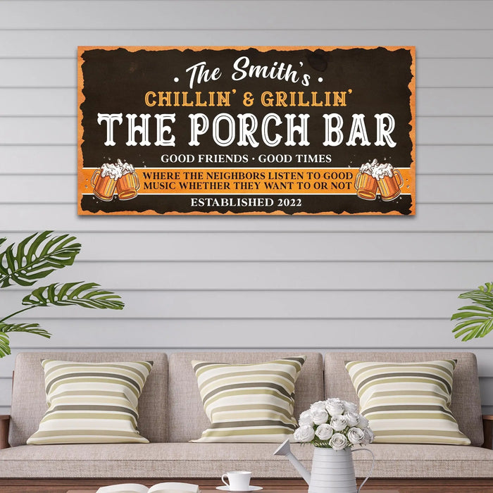 Family Porch Bar Sign by Tailored Canvases