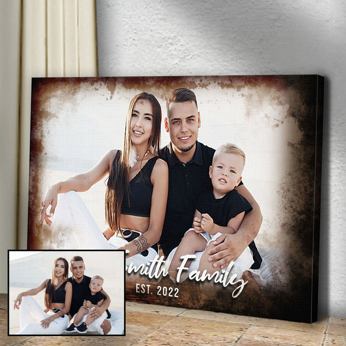 Family Portrait On Wood Sign by Tailored Canvases