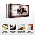 Family Portrait On Wood Sign by Tailored Canvases
