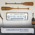 Family River House Arrow Sign by Tailored Canvases